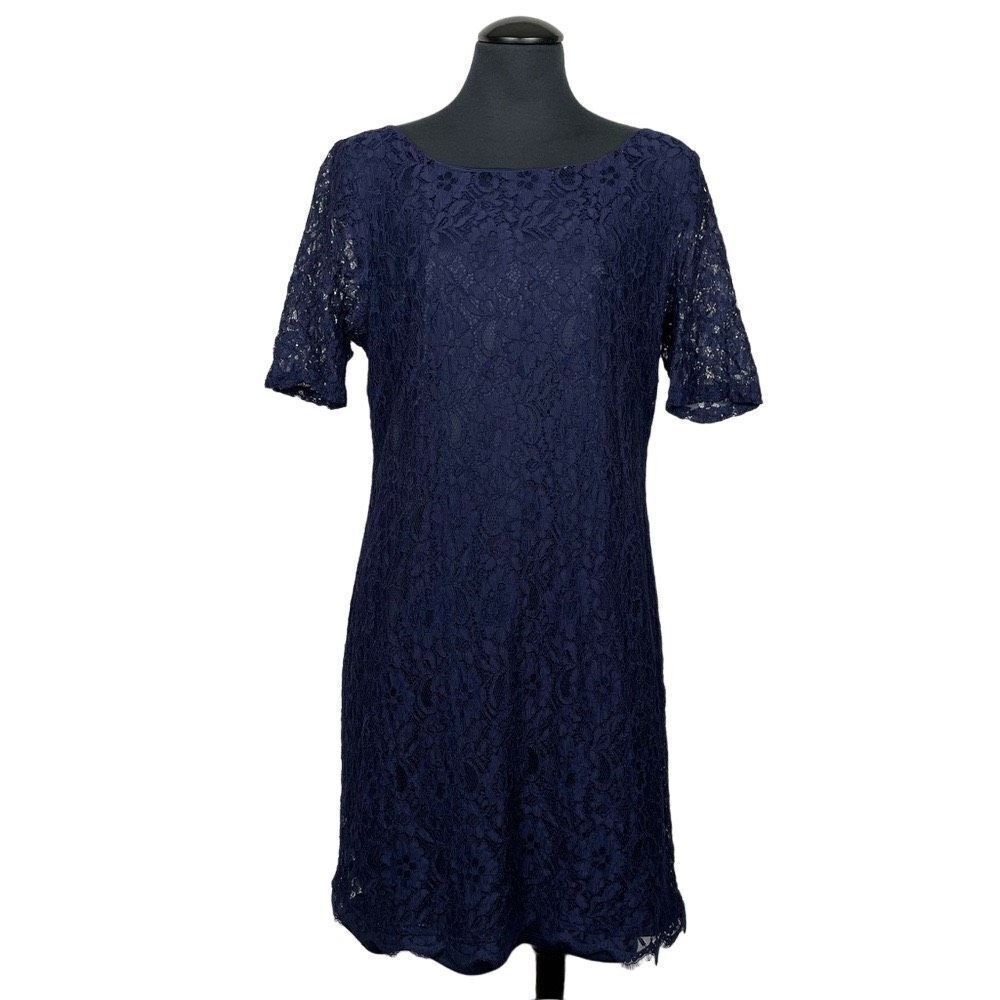 Dana Bachman‎ Navy Blue Lace Dress - Women’s L